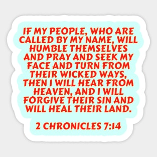 Bible Verse 2 Chronicles 7:14 Sticker